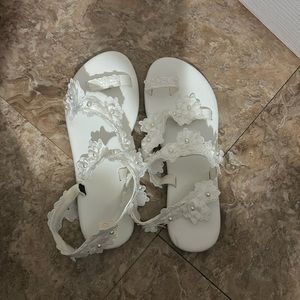 White sandals